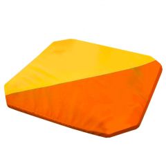 Мат гимнастический 1,3x1,3x0,05м складной скошенные углы цв.оранжевый-желтый в Александровском - alexsandrovskoe.mebel24.online | фото 1