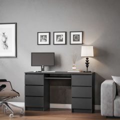 МОРИ МС-2 Стол 6 ящиков (графит) в Александровском - alexsandrovskoe.mebel24.online | фото