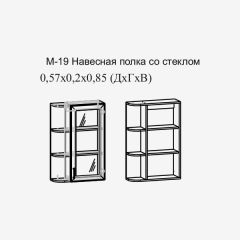 Париж №19 Навесная полка с зеркалом (ясень шимо свет/серый софт премиум) в Александровском - alexsandrovskoe.mebel24.online | фото 2
