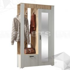 Прихожая Франк (Крафт/Ясень белый) в Александровском - alexsandrovskoe.mebel24.online | фото 3