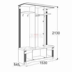 Прихожая Саша - 17 в Александровском - alexsandrovskoe.mebel24.online | фото 2