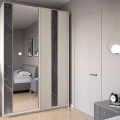 Шкаф-купе 1300 серии SILVER S3+S4+B2+PL4 (2 ящика+F обр.штанга) профиль «Серебро» в Александровском - alexsandrovskoe.mebel24.online | фото