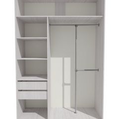 Шкаф-купе 1300 серии SILVER S3+S4+B2+PL4 (2 ящика+F обр.штанга) профиль «Серебро» в Александровском - alexsandrovskoe.mebel24.online | фото 2