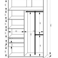 Шкаф-купе 1400 серии SOFT D8+D2+B2+PL4 (2 ящика+F обр.штанга) профиль «Графит» в Александровском - alexsandrovskoe.mebel24.online | фото 3