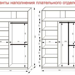 Шкаф-купе 1400 серии SOFT D8+D2+B2+PL4 (2 ящика+F обр.штанга) профиль «Графит» в Александровском - alexsandrovskoe.mebel24.online | фото 7
