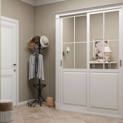 Шкаф-купе 1500 серии NEW CLASSIC K4+K4+B2+PL4 (2 ящика+F обр. штанга) профиль «Капучино» в Александровском - alexsandrovskoe.mebel24.online | фото