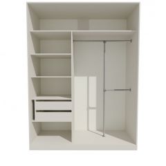 Шкаф-купе 1500 серии NEW CLASSIC K4+K4+B2+PL4 (2 ящика+F обр. штанга) профиль «Капучино» в Александровском - alexsandrovskoe.mebel24.online | фото 2