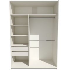 Шкаф-купе 1600 серии SOFT D6+D6+B2+PL3 (2 ящика+2штанги) профиль «Капучино» в Александровском - alexsandrovskoe.mebel24.online | фото 2