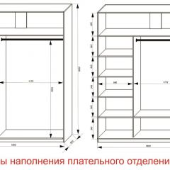 Шкаф-купе 1800 серии SOFT D6+D6+B2+PL3 (2 ящика+2штанги) профиль «Капучино» в Александровском - alexsandrovskoe.mebel24.online | фото 7