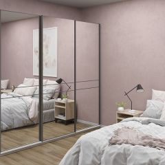 Шкаф-купе 2100 серии SOFT D4+D4+D4+B22+PL1 (по 2 ящика лев/прав+1штанга) профиль «Графит» в Александровском - alexsandrovskoe.mebel24.online | фото