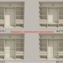 Шкаф-купе 2100 серии SOFT D7+D3+D3+B22+PL4 (по 2 ящика лев/прав+2штанги) профиль «Капучино» в Александровском - alexsandrovskoe.mebel24.online | фото 6