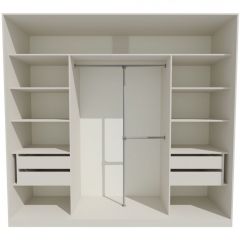 Шкаф-купе 2150 серии NEW CLASSIC K4+K4+K4+B22+PL4(по 2 ящика лев/прав+F обр.штанга) профиль «Капучино» в Александровском - alexsandrovskoe.mebel24.online | фото 2