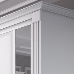 Шкаф-купе 2150 серии NEW CLASSIC K6Z+K1+K6+B22+PL2(по 2 ящика лев/прав+1 штанга+1 полка) профиль «Капучино» в Александровском - alexsandrovskoe.mebel24.online | фото 4
