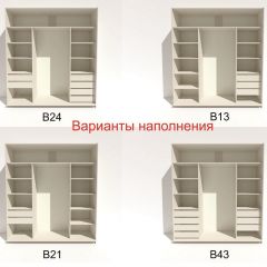 Шкаф-купе 2400 серии SOFT D2+D7+D3+B22+PL2 (по 2 ящика лев/прав+1штанга+1полка) профиль «Графит» в Александровском - alexsandrovskoe.mebel24.online | фото 5