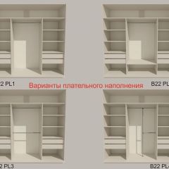 Шкаф-купе 2400 серии SOFT D2+D7+D3+B22+PL2 (по 2 ящика лев/прав+1штанга+1полка) профиль «Графит» в Александровском - alexsandrovskoe.mebel24.online | фото 6