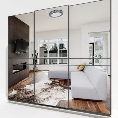 Шкаф-купе 2400 серии SOFT D4+D4+D4+B22+PL1 (по 2 ящика лев/прав+1штанга) профиль «Графит» в Александровском - alexsandrovskoe.mebel24.online | фото 4