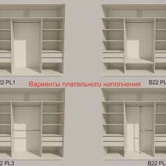 Шкаф-купе 2400 серии SOFT D4+D4+D4+B22+PL1 (по 2 ящика лев/прав+1штанга) профиль «Графит» в Александровском - alexsandrovskoe.mebel24.online | фото 5