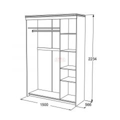 Шкаф-купе 3-х дверный Ольга-13 (1500) в Александровском - alexsandrovskoe.mebel24.online | фото 2