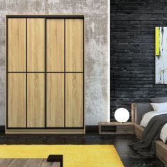 Шкаф-купе Лофт 1600 Шк16-47 (Дуб Сонома) в Александровском - alexsandrovskoe.mebel24.online | фото
