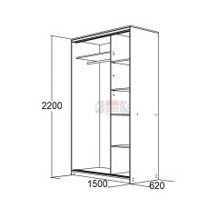 МИРАЖ 15.1 (620) Шкаф для платья и белья в Александровском - alexsandrovskoe.mebel24.online | фото 2