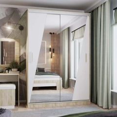 Шкаф-купе ПШ-2.9 1500 Фасад Норд (Дуб сонома/Белый жемчуг) в Александровском - alexsandrovskoe.mebel24.online | фото
