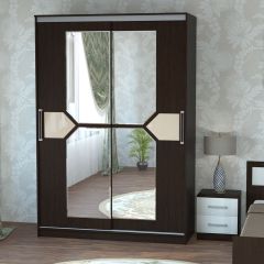 Шкаф-купе ПШ-2.9 1500 Фасад СТРЕЛКА (ВЕНГЕ стрелка беж) в Александровском - alexsandrovskoe.mebel24.online | фото