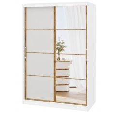 Шкаф-купе ПШ-2.9 1800 Фасад Флагман (Белый жемчуг/Дуб Вотан) в Александровском - alexsandrovskoe.mebel24.online | фото
