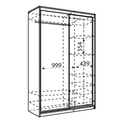 Шкаф-купе Рене 1500 вариант 1 (ЛДСП/ЛДСП) в Александровском - alexsandrovskoe.mebel24.online | фото 4