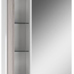 Шкаф-зеркало Uno 60 Дуб серый левый/правый Домино (DU1503HZ) в Александровском - alexsandrovskoe.mebel24.online | фото 3