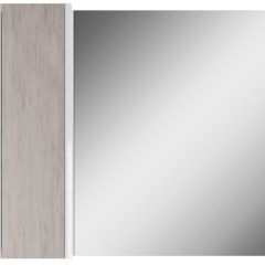 Шкаф-зеркало Uno 80 Дуб серый левый/правый Домино (DU1504HZ) в Александровском - alexsandrovskoe.mebel24.online | фото 2