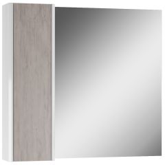 Шкаф-зеркало Uno 80 Дуб серый левый/правый Домино (DU1504HZ) в Александровском - alexsandrovskoe.mebel24.online | фото 6