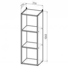 Стеллаж 3 секции (белый) в Александровском - alexsandrovskoe.mebel24.online | фото 2