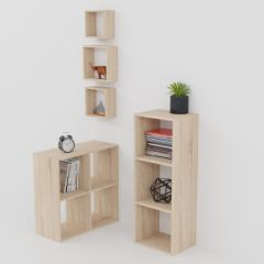 Стеллаж 3 секции (дуб сонома) в Александровском - alexsandrovskoe.mebel24.online | фото 4