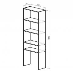 Стеллаж Элемент-1 (белый) в Александровском - alexsandrovskoe.mebel24.online | фото 2