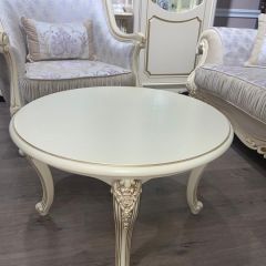 Стол журнальный круглый Мона Лиза (крем) в Александровском - alexsandrovskoe.mebel24.online | фото 2