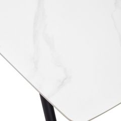 Стол RIVOLI 140 MATT WHITE MARBLE SOLID CERAMIC / BLACK, ®DISAUR в Александровском - alexsandrovskoe.mebel24.online | фото 9