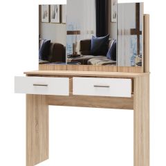 БЕАТРИС Стол туалетный (Дуб Сонома/Белый глянец) в Александровском - alexsandrovskoe.mebel24.online | фото 2