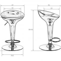 Стул барный DOBRIN BOMBA LM-1004 (серебряный металлик) в Александровском - alexsandrovskoe.mebel24.online | фото