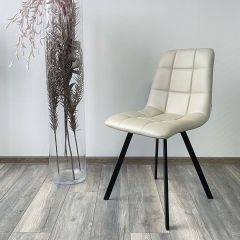 Стул CHILLI SQUARE HK017-02 серо-бежевый, PU/ черный каркас М-City в Александровском - alexsandrovskoe.mebel24.online | фото 2
