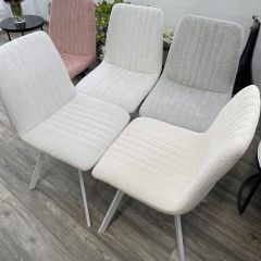 Стул ELVIS WZ2042-18 белая галька фактурный велюр / белый каркас М-City в Александровском - alexsandrovskoe.mebel24.online | фото 6