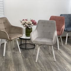 Стул MAVERICK 360 град. поворот. BLUVEL-40 BEIGE/ белый каркас, М-City в Александровском - alexsandrovskoe.mebel24.online | фото 3