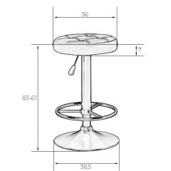 Табурет барный DOBRIN BRUNO LM-5008 (бело-чёрный) в Александровском - alexsandrovskoe.mebel24.online | фото 2