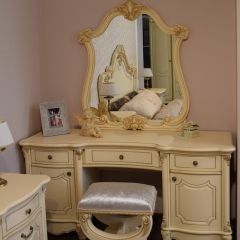 Туалетный стол + Зеркало Мона Лиза (крем) в Александровском - alexsandrovskoe.mebel24.online | фото 6