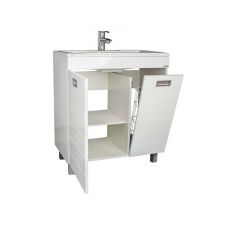 Тумба под умывальник Elen 75 Cube без ящика и корзиной для белья Домино (DC5003T) в Александровском - alexsandrovskoe.mebel24.online | фото 2