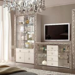Витрина 2-ств. для посуды  Тиффани Premium слоновая кость/серебро (ТФВ3-2С(П) в Александровском - alexsandrovskoe.mebel24.online | фото 2