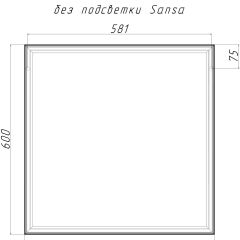 Зеркало Corsica 600х600 black без подсветки Sansa (SB1064Z) в Александровском - alexsandrovskoe.mebel24.online | фото 4