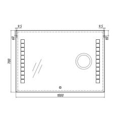 Зеркало Quadro 100 alum (линза) с подсветкой Sansa (SQL1030Z) в Александровском - alexsandrovskoe.mebel24.online | фото 8