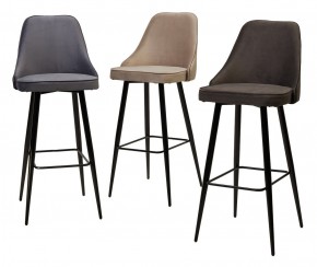 Барный стул NEPAL-BAR ГРАФИТ #14, велюр/ черный каркас (H=78cm) М-City в Александровском - alexsandrovskoe.mebel24.online | фото 3