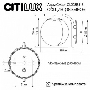 Бра Citilux Адам Смарт CL228B313 в Александровском - alexsandrovskoe.mebel24.online | фото 8