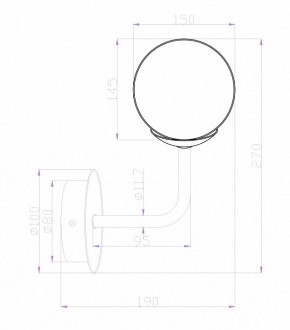 Бра Maytoni Erich MOD221-WL-01-G в Александровском - alexsandrovskoe.mebel24.online | фото 2